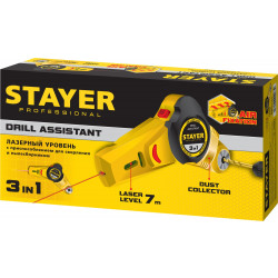 34987 STAYER Drill Assistant уровень с приспособлением для сверления, 7м, точн. +/-1,5 мм/м