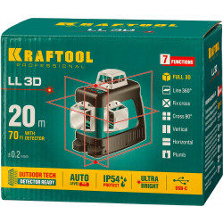 34640_z01 KRAFTOOL LL 3D нивелир лазерный, в коробке