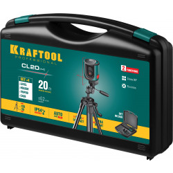 34700-4_z01 KRAFTOOL CL 20 #4 нивелир лазерный, 20 м, IP54, точн. +/-0,2 мм/м, держатель, штатив, в кейcе