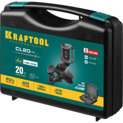 34700-5 KRAFTOOL CL 20 #5 нивелир лазерный, 20 м, IP54,, точн. +/-0,2 мм/м, держатель, в кейcе