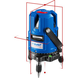 34904 Нивелир лазерный линейный Крест-55 ЗУБР, 4 верт, 3 гориз. линии, 20м/70м, точн. 0,3 мм/м, в кейсе