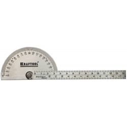 34290 Транспортир KRAFTOOL Protractor с линейкой из нержавеющей стали, 145 мм