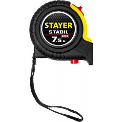34131-075_z02 STAYER STABIL 7,5м / 25мм профессиональная рулетка в ударостойком обрезиненном корпусе  с двумя фиксаторами