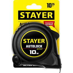 2-34126-10-25 STAYER АutoLock 10м / 25мм рулетка с автостопом