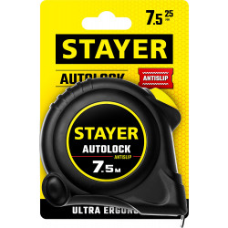 2-34126-07-25_z02 STAYER АutoLock 7,5м / 25мм рулетка с автостопом