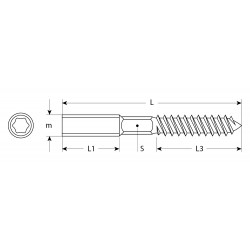 37870-08-060-1800 Шпилька сантехническая, шестигранник, Torx 25, оцинкованная, М8x60мм, 1800шт, ЗУБР Мастер 37870-08-060-1800