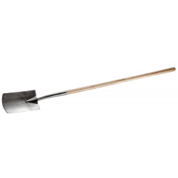 4-39415 Лопата штыковая прямоугольная из нержавеющей стали, деревянный черенок, ЗУБР Профессионал