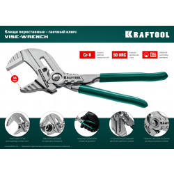 22063 Клещи переставные-гаечный ключ KRAFTOOL Vise-Wrench, 180/36 мм (1 7/16'')