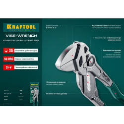 22065 Клещи переставные-гаечный ключ KRAFTOOL Vise-Wrench, 250/50мм (2'')