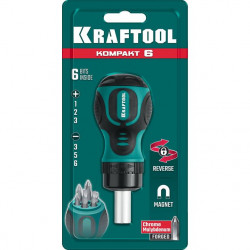 26190-H7 KRAFTOOL Kompakt-6, 6 предм., с битами, реверсивная отвертка