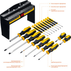 25312-H37 Набор слесарных отверток, отверток для точных работ, бит на подставке, STAYER