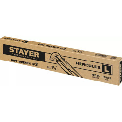 27331-2 Ключ трубный рычажный STAYER HERCULES-L прямые губки, № 2 d 1,5'' (max 55 мм)