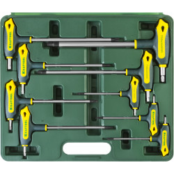 27455-H9 Набор KRAFTOOL Ключи ''INDUSTRIE'' имбусовые,Cr-Mo(S2),Т-образные,эргоном двухкомп рукоятка,TORX Hole 10-50,9 шт,в боксе