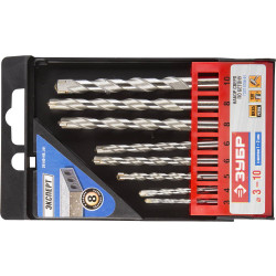 29140-H8_z01 Набор ЗУБР Сверла по бетону ударные, 3-4-5-6-6-8-8-10 мм, пластиковый бокс, 8шт