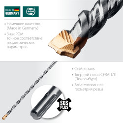 Бур SDS-plus KRAFTOOL Ceratizit Carbide 8 х 260 мм 29320-260-08_z02