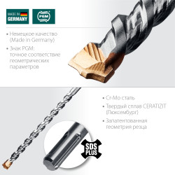 Бур SDS-plus KRAFTOOL Ceratizit Carbide 14 х 250 мм 29320-260-14_z02