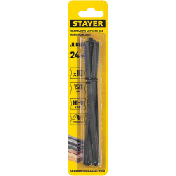 1565-S10_z02 Универсальное полотно для мини-ножовки 150 мм, 24 TPI, металл, пластик, дерево, 10 шт, STAYER Junior