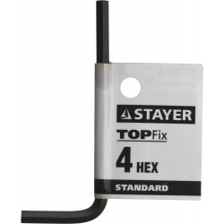 27405-4 Ключ имбусовый STAYER ''STANDARD'', сталь, черный, 4мм