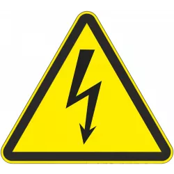 Знак безопасности (пластик) ''Осторожно! Электрическое напряжение.'' L 100 мм
