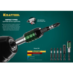 26801-60 Адаптер KRAFTOOL ''PRO'' Impact Pro для бит, для ударных шуруповертов, хвостовик E 1/4'', магнитный, 60мм