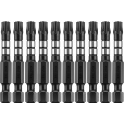 26195-30-50-S10 Биты KRAFTOOL Impact Pro, TORX, тип хвостовика E 1/4'', TX30, 50мм, 10шт, в пластиковом боксе