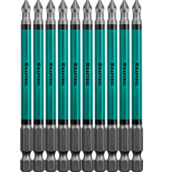 26124-2-100-10 Optimum Line Биты, PZ2, тип хвостовика E 1/4'', 100 мм, 10 шт в блистере, KRAFTOOL