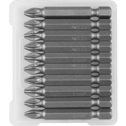 26003-2-50-10 Биты ЗУБР ''МАСТЕР'' кованые, хромомолибденовая сталь, тип хвостовика E 1/4'', PZ2, 50мм, 10шт