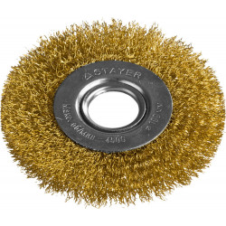 35122-100 STAYER ''PROFESSIONAL''. Щетка дисковая для УШМ, витая стальная латунированная проволока 0,3мм, 100ммх22мм