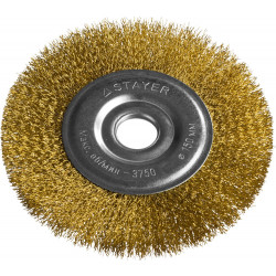 35122-150 STAYER ''PROFESSIONAL''. Щетка дисковая для УШМ, витая стальная латунированная проволока 0,3мм, 150ммх22мм