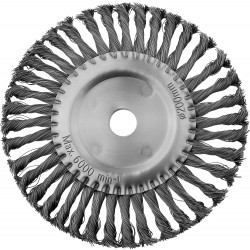 35140-200 Щетка дисковая для УШМ, жгутированная стальная проволока 0,5 мм, d=200 мм, MIRAX