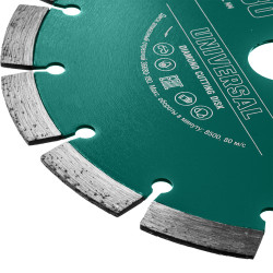 36680-115 UNIVERSAL 115 мм, диск алмазный отрезной сегментный по железобетону, высокопрочному бетону, KRAFTOOL
