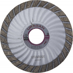 909-12151-105 ТУРБО-Плюс 105 мм, диск алмазный отрезной сегментированный эвольвентный по бетону, камню, кирпичу, URAGAN