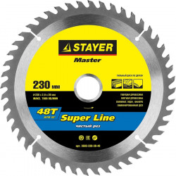 3682-230-30-48 Диск пильный STAYER MASTER ''SUPER-Line'' по дереву, 230х30мм, 48Т