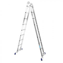 Т209 Лестница профессиональная двухсекционная шарнирная (262х259х514 см. 11,8 кг) Алюмет