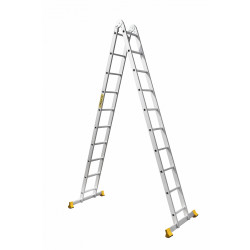 Т210 Лестница профессиональная двухсекционная шарнирная (290х287х570 см. 12,8 кг) Алюмет