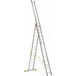 P3 9314 Лестница усиленная трехсекционная 3х14 (409/718/1031 см, 29,9 кг) Алюмет