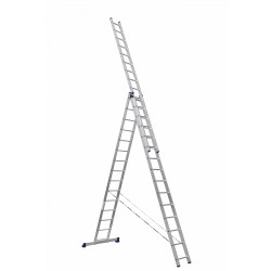 HS3 6315 Лестница трехсекционная универсальная алюминиевая усиленная 3х15, Алюмет