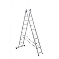 H2 5210 Лестница двухсекционная универсальная алюминиевая 2х10, Алюмет