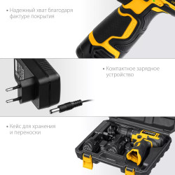 CD-120-2 STEHER 12В, 2 АКБ (2Ач), в кейсе, дрель-шуруповерт