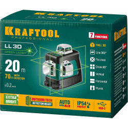 34641 KRAFTOOL LL 3D зеленый лазерный нивелир