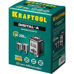 64044-200 Электронный динамометрический адаптер ''DIGITAL-A'' с переходниками, 1/2'', 40-200 Нм, KRAFTOOL