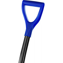 421847 СИБИН ЛПА-500 лопата снеговая, пластиковая с алюминиевой планкой, эргономичный алюминиевый черенок, V-ручка, 500 мм