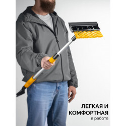 61042-145 Телескопическая щётка STAYER с поворотной головой и водосгоном от снега автомобильная, 990-1445 мм