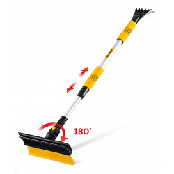 61042-145 Телескопическая щётка STAYER с поворотной головой и водосгоном от снега автомобильная, 990-1445 мм