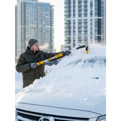 61042-145 Телескопическая щётка STAYER с поворотной головой и водосгоном от снега автомобильная, 990-1445 мм