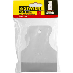 1027-H3 Набор STAYER ''MASTER'': Шпатели резиновые белые, 3шт, 40/60/80мм