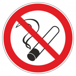 Знак безопасности (пластик) ''Запрещается курить'' 150 мм
