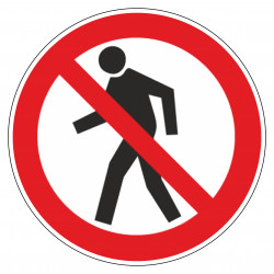 Знак безопасности (пластик) ''Проход запрещен'' 250 мм круг