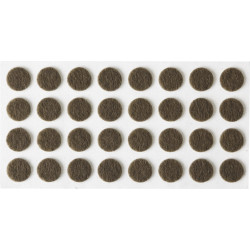 40910-10 Накладки STAYER ''COMFORT'' на мебельные ножки, самоклеящиеся, фетровые, коричневые, круглые - диаметр 10 мм, 32 шт