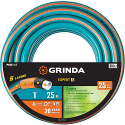 429007-1-25 GRINDA PROLine EXPERT 5 1'', 25 м, 25 атм, шланг поливочный, армированный, пятислойный
